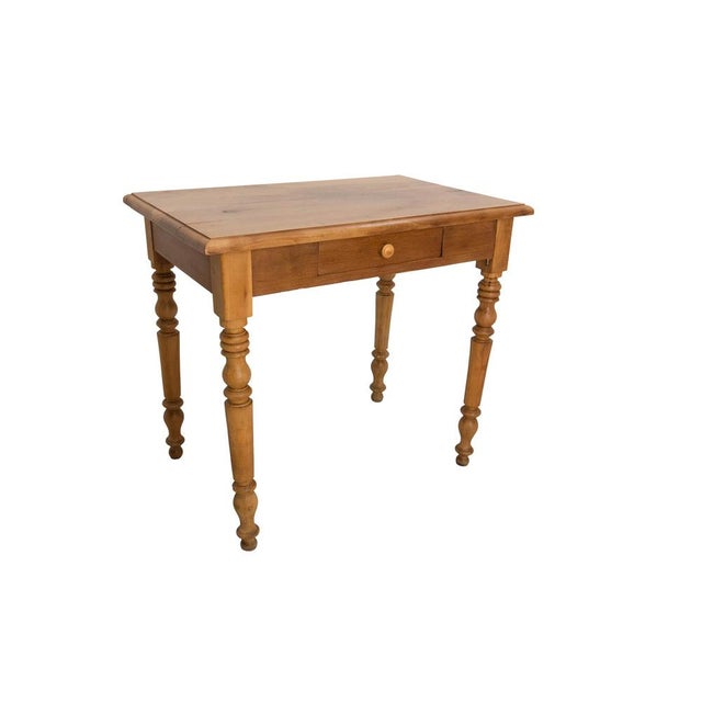 French Turned Elm Side or Writing Table, 1900 For Sale - Image 4 of 11