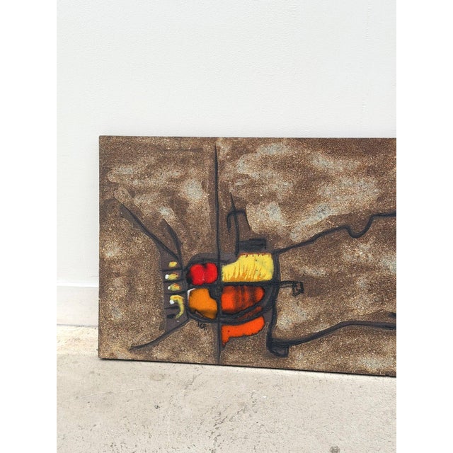 Wall Plaque in Enameled Lava Stone by JG Picard, 1970s, in Very Good conditions. Designed 1970 to 1979 I have official...