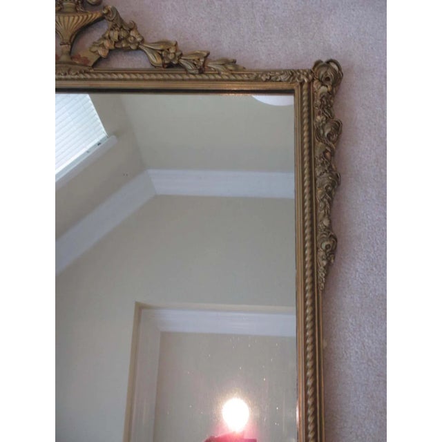 Traditional Vintage Mid 20th Century Gold Mirror With Floral Detail For Sale - Image 3 of 5