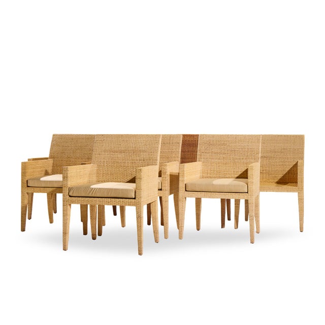 Contemporary Baker Milling Road Rattan Dining Chairs - Set of 8 For Sale - Image 3 of 11