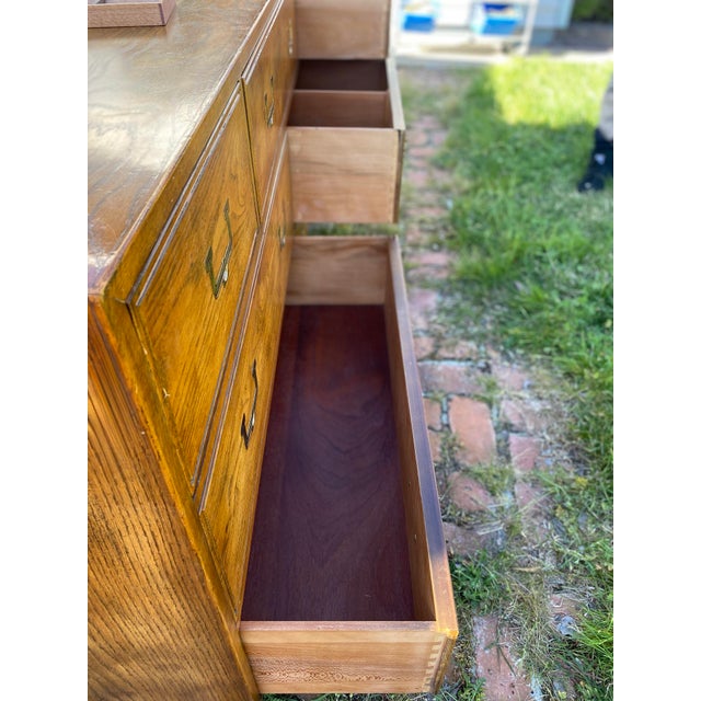 Brown 1970s Henredon Artefacts Campaign 7 Drawer Dresser For Sale - Image 8 of 11