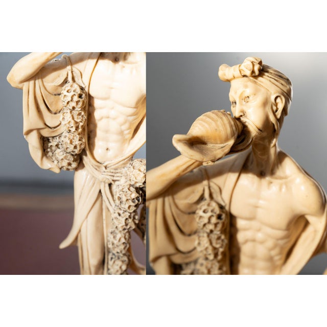 Vintage Hand-Carved Oriental Resin Sculptures, 1970s, Set of 4 For Sale - Image 5 of 12