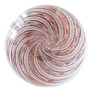 Murano Glass Bowl in Zanfirico Latticino Technique, 1950s For Sale