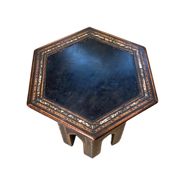 19th Century Moroccan Hexagonal Pedestal Table, 1890s For Sale - Image 12 of 14