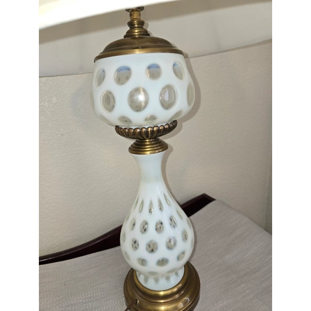 Vintage White Coin Dot Coin Dot Lamp For Sale - Image 4 of 13
