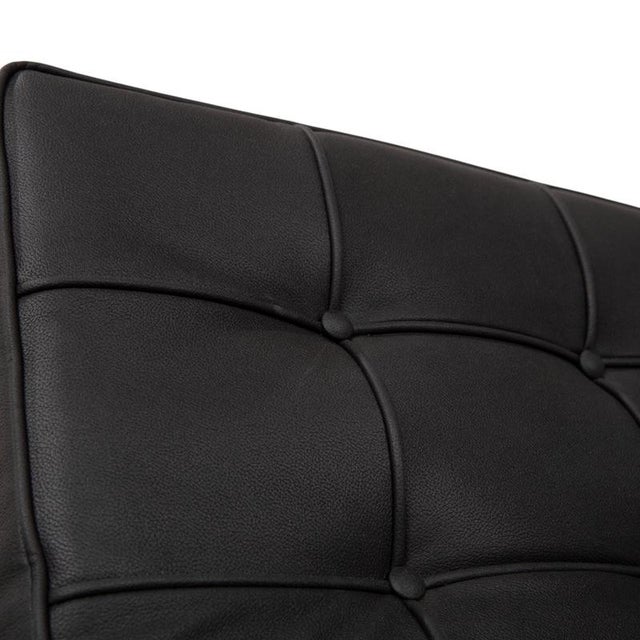 Black Vegan Leather Barcelona Chair by Ludwig Mies van der Rohe for Knoll International For Sale - Image 5 of 10