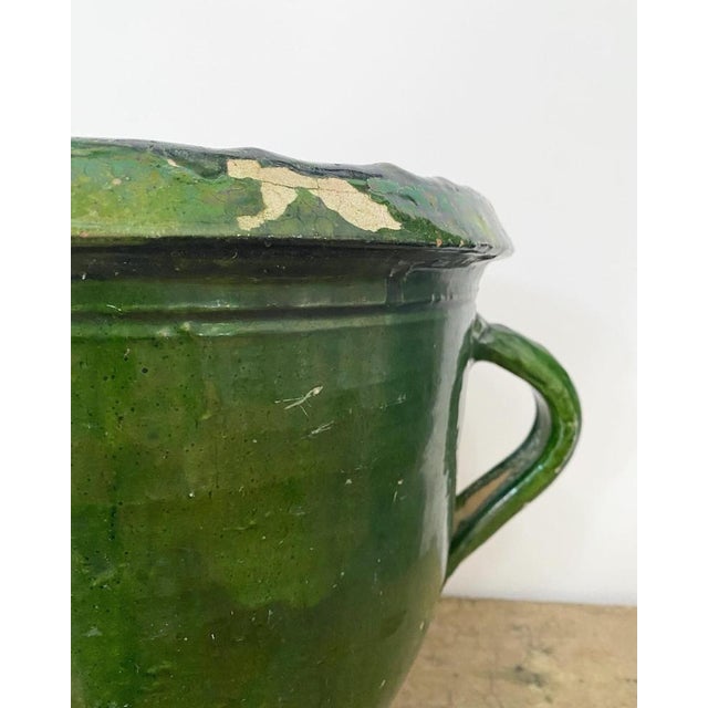 French Green Glazed Castelnaudary Pot For Sale - Image 4 of 8