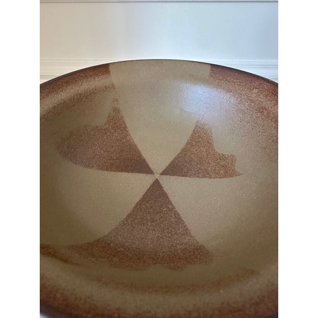 1980s Vintage Handpainted Clay Japanese Noodle/ Serving Bowls With Cypher - Set of 6 For Sale - Image 5 of 15