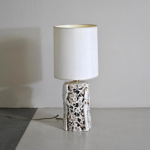 Table Sculptural Lamp with Enamelled Ceramic Structure, 1960s For Sale - Image 10 of 10