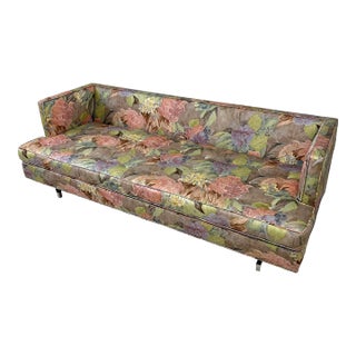 Mid Century Modern Floral Sofa Dunbar Style For Sale