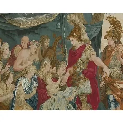 Vintage Tapestry Depicting Royal Commanders For Sale - Image 4 of 9