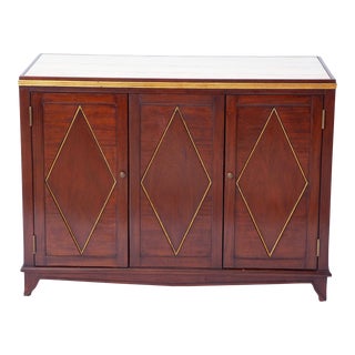 Dessin Fournir Mahogany Wood & Parcel Gilt / Marble Top Sideboard / Credenza For Sale