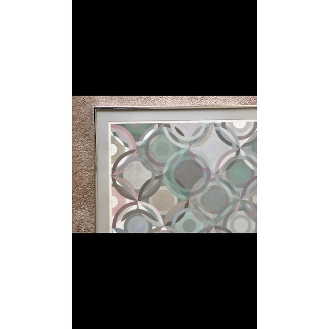 1970s Framed Abstract Geometric Gouache on Paper by Stevan Kissel For Sale - Image 5 of 7