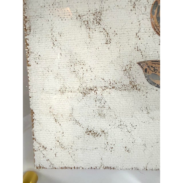 Textile “Sovereign” Art Deco Floral Fragment| Hand-Textured Acrylic Frame Wall Art For Sale - Image 7 of 9