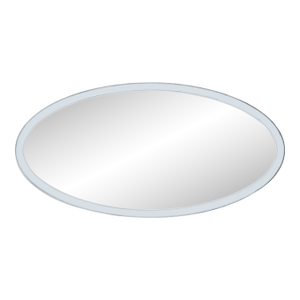 Large Mid 20th Century White Oval Mirror/ Blonde Gold Border
