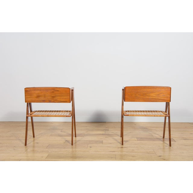 Wood Mid-Century Modern Teak and Rattan Nightstands by Søren Rasmussen, 1960s, Set of 2 For Sale - Image 7 of 18