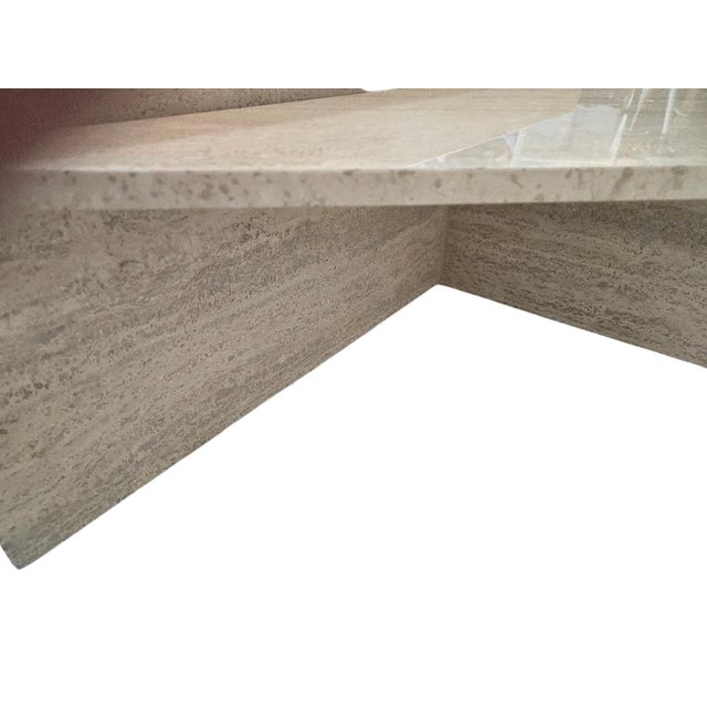Mid 20th Century Mid 20th Century Postmodern Travertine Asymmetrical Sculptural Coffee Table For Sale - Image 5 of 7