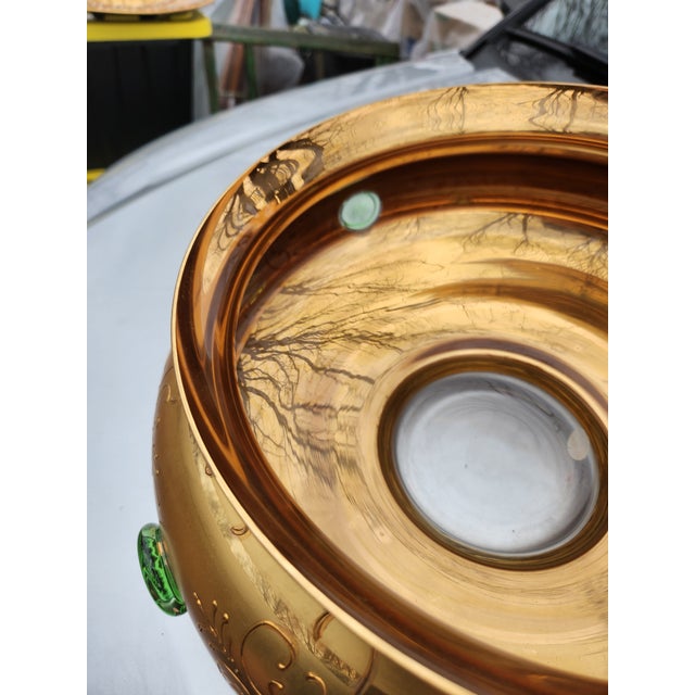 Vintage Tre Fuochi Murano Glass 24k Gold Overlay on Cobalt Blue Glass - Made in Italy For Sale - Image 14 of 14