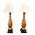 Mid Century Large Scale Gilt Ceramic Lamps For Sale