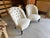 French Title: Antique 19th Century French Napoleon III Chairs in White Brushed Cotton - A Pair For Sale - Image 3 of 7