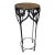 Vintage Wrought Iron Pedestal Plant Stand With Woven Wicker Top For Sale