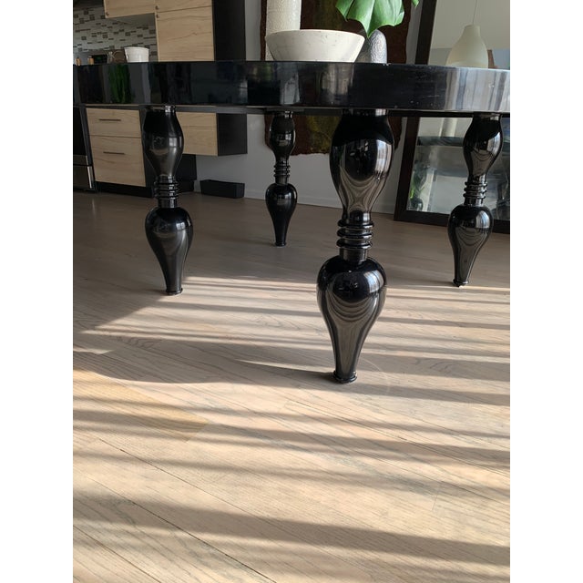 Black Lacquer Round Dining Table Chairish