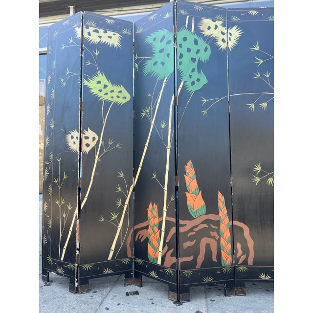 Mid-Century Ming Dynasty Room Divider With Gold Guilt Detailing For Sale - Image 12 of 13