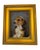 Contemporary Gold Wood Framed Oil on Board Portrait ÄúBeagle PuppyÄù Artist Signed Pm For Sale - Image 12 of 12