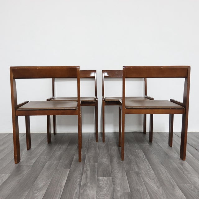 Mid-Century Modern Vintage Wooden Chairs, 1960s, Set of 4 For Sale - Image 3 of 18
