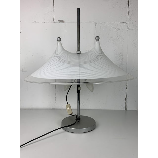 Wonderful large, a whopping 66 cm diameter shade with a height of 73 cm, table or desk lamp by Harco Loor, Dutch 1970s....