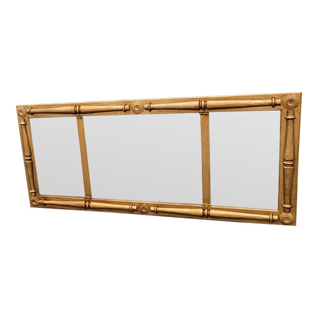 19th Century 3 Section Gilded Mirror Federal Style Refurbished. For Sale