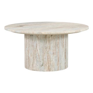 Aurora Marble Pedestal Modern Coffee Table For Sale