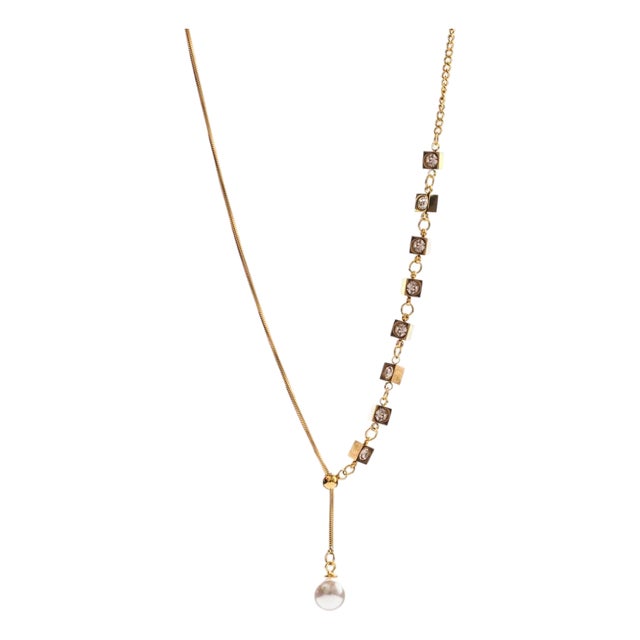 Golden Balance Diamond Necklace For Sale
