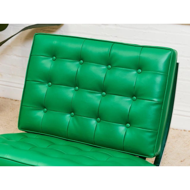Kelly Green Mid 20th Century Styled After Kelly Green Barcelona Style Chair For Sale - Image 8 of 12