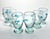 Mexican Mexican Aqua Blue Confetti Raised Pebble Mexican Blown Footed Tumbler Glasses - 6 pcs For Sale - Image 3 of 7