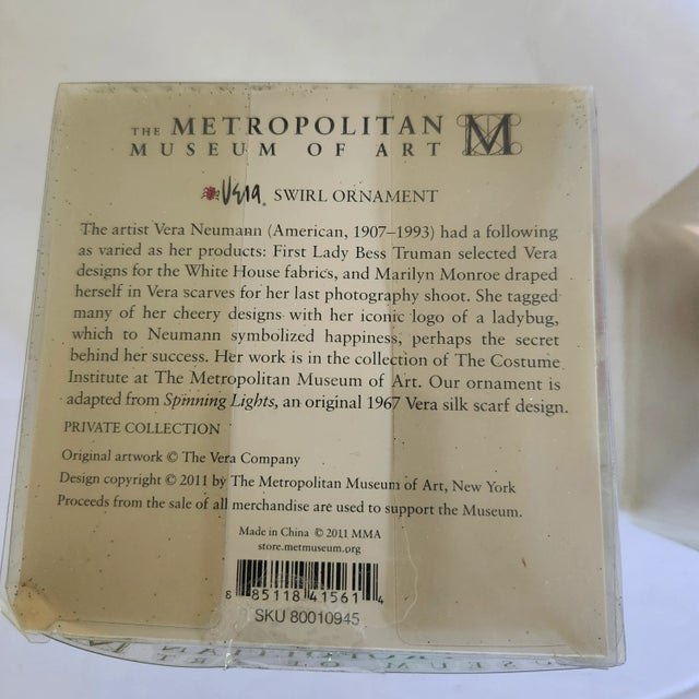 Plastic Vintage Vera Neumann/Metropolitan Museum of Art Christmas Ornaments-Set of 5 For Sale - Image 7 of 10