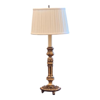 19th Century Altar Stick Lamp With Gilt Surface For Sale