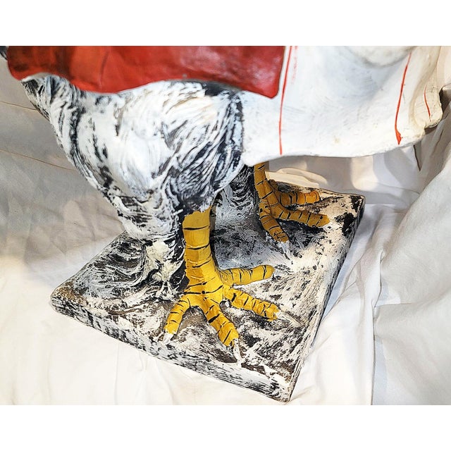 Red 1990s Funky Rooster Chef as Waiter After Bill Huebbe Figurine For Sale - Image 8 of 9