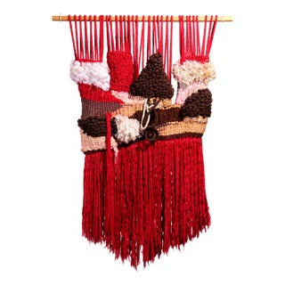 Spanish Textured Macramé Tapestry, 1970s For Sale