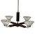 Art Deco Satin Glass, Walnut Veneer and Chromed Metal 4-Light Chandelier, Former Czechoslovakia, 1930 For Sale - Image 4 of 10
