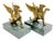 1970s Brass Griffins on Green Marble Bases Bookends - A Pair For Sale