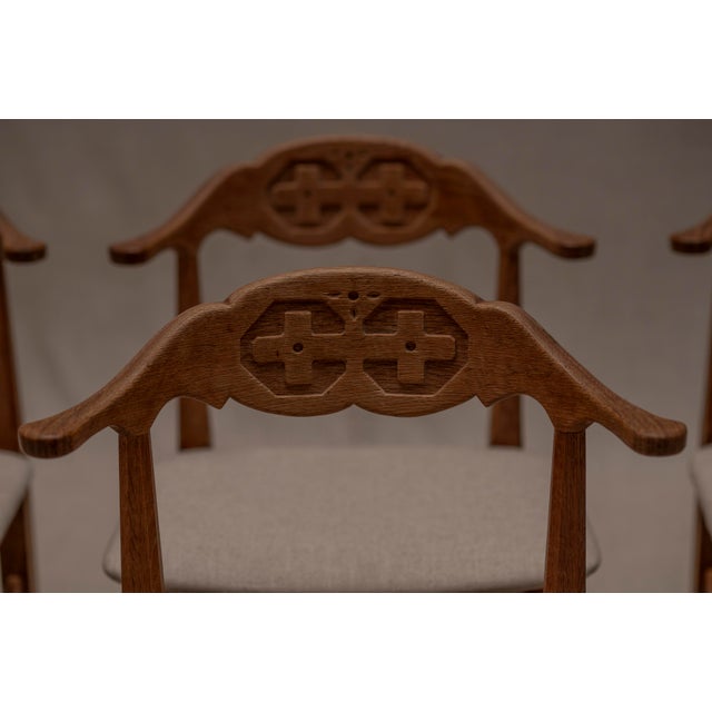 Wood Vintage Dining Chair Set by Henning Kjærnulf, 1960s, Set of 6 For Sale - Image 7 of 12