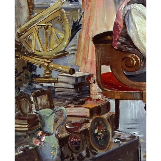Elio Ferrara, Marché Aux Puces, 1980s, Oil on Canvas, Framed For Sale - Image 4 of 5