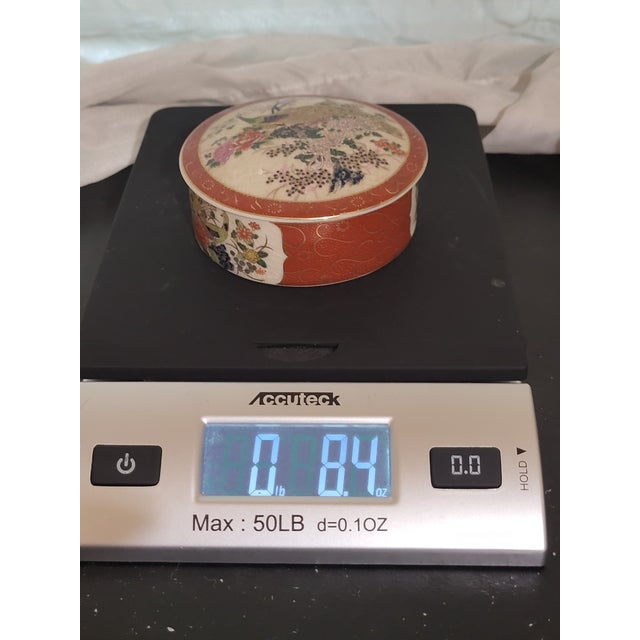 Vintage Satsuma Style Round, Porcelain Lidded Box For Sale - Image 9 of 14