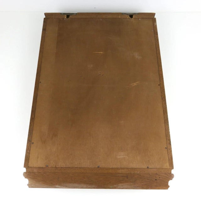 Art Deco Oak Tri Fold Wall Mirror Cabinet with Parchment Panels, 1930 For Sale - Image 14 of 18