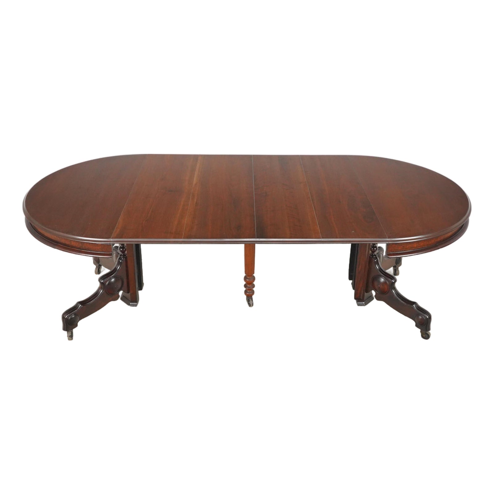 19th Century Victorian Style Expandable Walnut Dining Table | Chairish