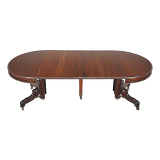 19th Century Victorian Style Expandable Walnut Dining Table For Sale