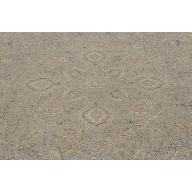 Rug & Kilim Rug & Kilim’s Oushak Style Rug, Light Blue With Muted Floral Pattern & Medallion For Sale - Image 4 of 10