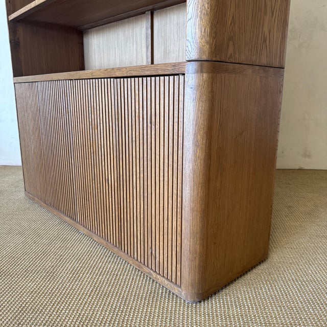 Reed 4 Shelf Oak Bookcase 84"h For Sale - Image 10 of 13