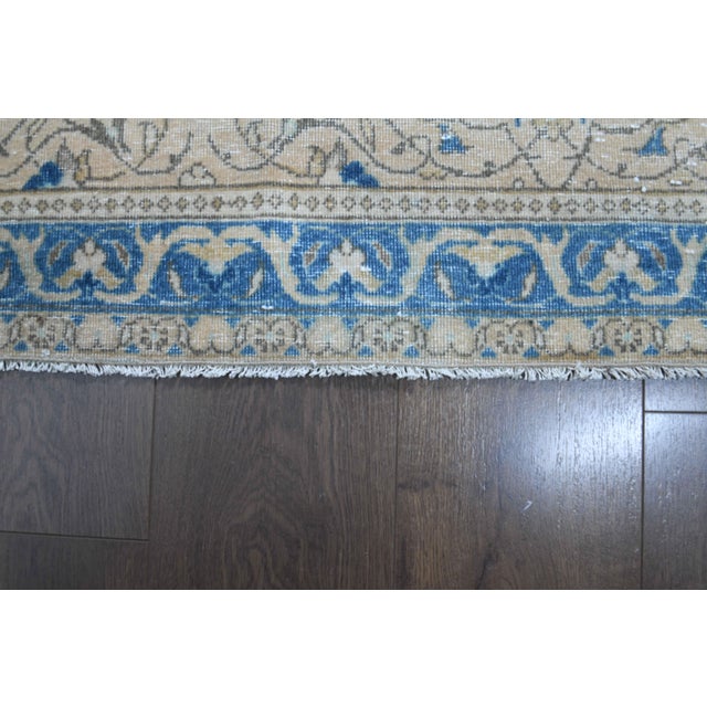 Blue 1970s Vintage Persian Handmade Wool Cotton Blue Area Rug For Sale - Image 8 of 11